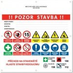 POZOR STAVBA 3 bezpečnostní banner s logem firmy- 100x100 cm