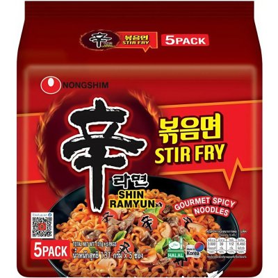 Nongshim instantní nudle Shin Ramyun Stir Fry balení 5 x 131 g – Zbozi.Blesk.cz