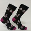 Trepon dámské ponožky PTÁK černé s fuchsiovou s ptáčky