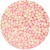 Dekorace na dort Funcakes Cakesupplies Cukrové kuličky Soft Pearls - Bílé / Růžové 60 g