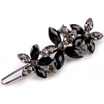 Sponka do vlasů černá - květy – Hledejceny.cz