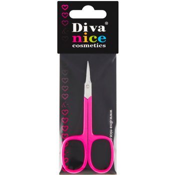 Diva & Nice nůžky na manikúru úzké zahnuté barevné 9,5 x 4,5 cm