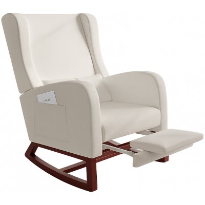 NoBi Saford s podnožkou dřevo tmavé / látka béžová – Zboží Dáma