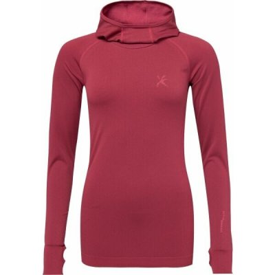 Klimatex HERRON SEMALESS dámský bezešvý pulovr s kapucí vínová – Zboží Dáma