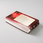 Cake Star Vánoční krabice na cukroví červená s ozdobami (25 x 15 x 5 cm) – Zboží Mobilmania