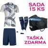 Fotbalový dres Joma Pro Team light grey royal sada dresů 15 ks + taška Joma