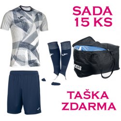 Joma Pro Team light grey royal sada dresů 15 ks + taška Joma