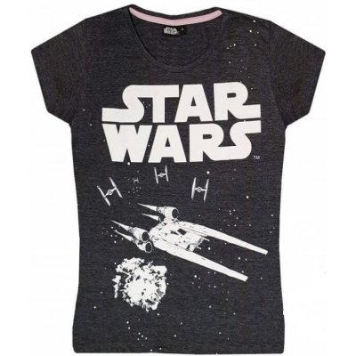 Eplusm Dámské tričko STAR WARS krátký rukáv šedé Šedá – Zboží Dáma