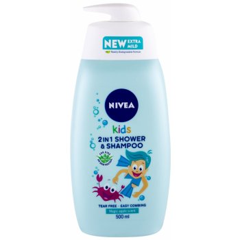 Nivea Kids 2in1 Shower & Shampoo dětský jemný sprchový gel a šampon 2 v1 500 ml