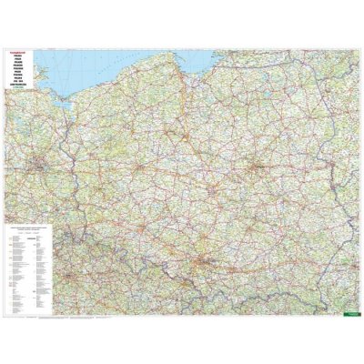 Freytag & Berndt Polsko - nástěnná mapa 126 x 92 cm Varianta: bez rámu v tubusu, Provedení: laminovaná mapa v lištách – Sleviste.cz