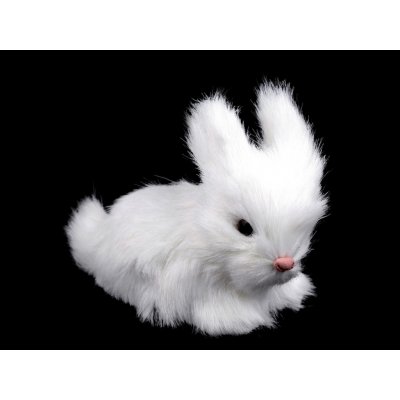 Velikonoční zajíček plyšový do věnců a truhlíků, barva 1 bílá – Zboží Mobilmania