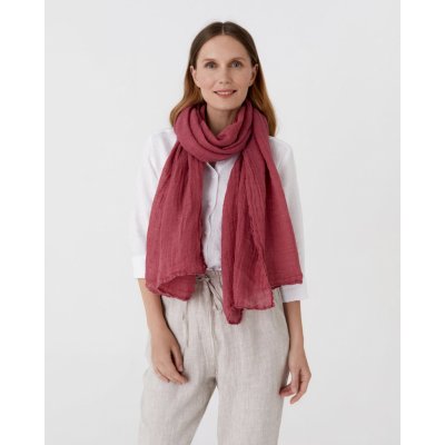 Magic Linen lněný šál s fuchsiovou růží – Sleviste.cz
