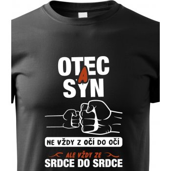 Tričko pro tatínky Otec a syn vždy ze srdce do srdce černá od 359 Kč -  Heureka.cz