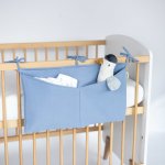 Tulimese kapsář s výšivkou na přání mušelín modrá – Sleviste.cz