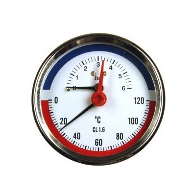 SUKU Termomanometr typ 4971 - D 80 0 - 120°C 0 - 10 bar G1/2" – Zboží Mobilmania