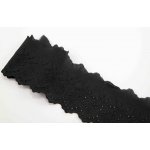 Bavlněná Madeira - s větrníčky - černá - šířka 6 cm – Zboží Dáma