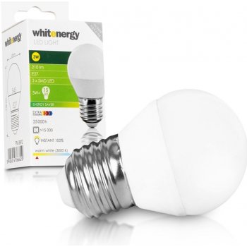 Whitenergy Led žárovka SMD2835 B45 E27 3W bílá mléčná