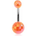 Šperky eshop piercing do bříška oranžové akrylové disko koule PC01.02 – Hledejceny.cz