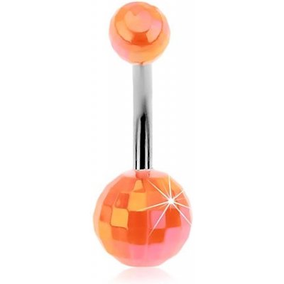 Šperky eshop piercing do bříška oranžové akrylové disko koule PC01.02 – Hledejceny.cz