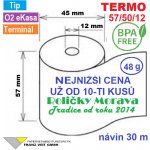 Termo kotouček 57/50/12 BPA 30m (57mm x 30m) Množství: 120 ks kotoučků v kartonu – Zboží Živě