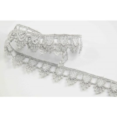 Vzdušná krajka - šedá - šířka 1,8 cm – Zboží Dáma