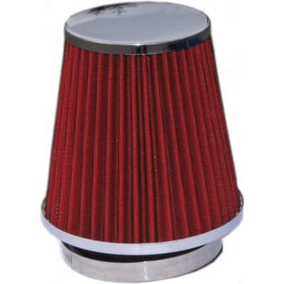 Sportovní vzduchový filtr chrom/červený + redukce 60-90mm | Zboží Auto