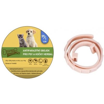 Surtep Animals Antiparazitní obojek pro psy a kočky Herbal 39/1 cm Růžová