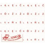 Přelepky LOGO na klávesnice, červené, polské, cena za 1 ks – Zboží Živě
