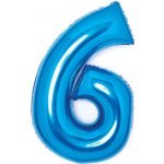 Amscan Balónek fóliový číslo 6 modrý 66 cm