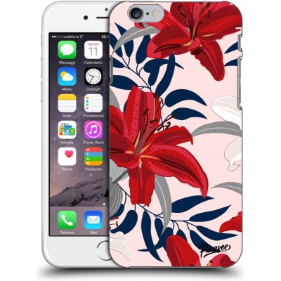 Pouzdro Picasee silikonové Apple iPhone 6/6S - Red Lily čiré – Zboží Mobilmania