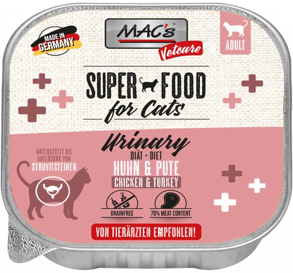 MAC\'s CAT Vetcare Urinary kuře a krůta 32 x 100 g