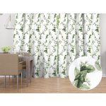 Biante Bavlněný závěs Sandra SA-422 Zelené listy na bílém 140x160 cm – Zboží Mobilmania