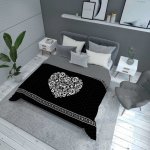 Detexpol přehoz na postel Srdce černá 170 x 210 cm – Zboží Mobilmania