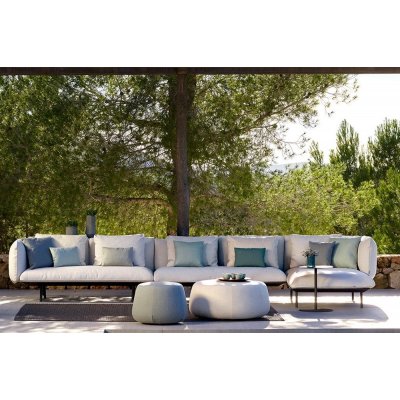 Tribu Rohová sedací sestava SET 21 Senja Sofa, Tribu, 470x186cm, konzolový přídavný stolek teak, sedáky kat. E, barva dle vzorníku, bez dekoračních polštářů – Zboží Mobilmania