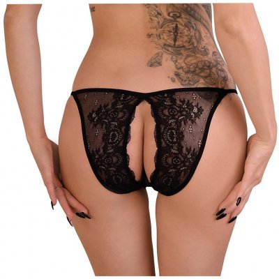 Daring Intimates Natalia Crotchless Cheekini Black