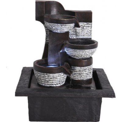 Home Styling Collection Domácí fontána stojící dekorace LED podsvícení 21,5 x 19 x 26 cm černá – Zboží Dáma