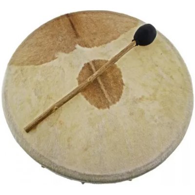Authentic Šamanský buben kruhový 50 cm kozí kůže se srstí – Zboží Mobilmania