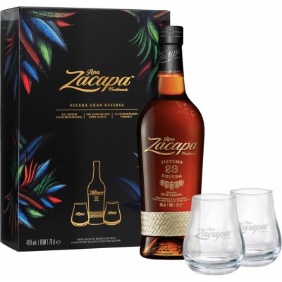 Ron Zacapa Centenario Solera 23y 40% 0,7 l (dárkové balení 2 sklenice) – Zboží Dáma
