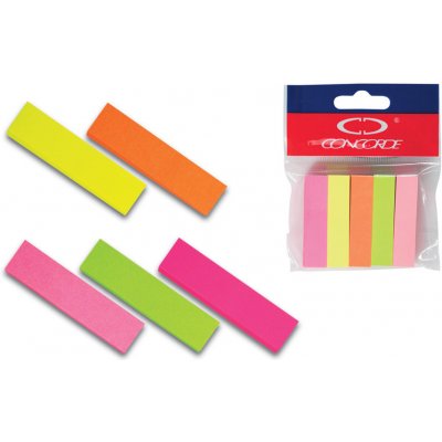Záložky papírové neon.mix 5x100ks 50x12mm CONCORDE A0983 – Hledejceny.cz