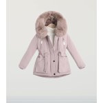 Zimní parka s kožíškem růžová – Zboží Dáma