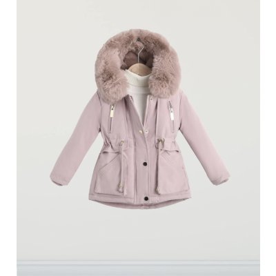 Zimní parka s kožíškem růžová – Zboží Dáma