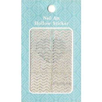 Nail Accessory Hollow Sticker šablonky na nehty 129 multibarevné vlnky 1 aršík