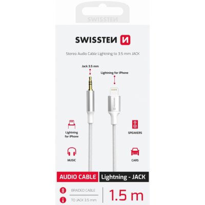 Swissten adaptér Light/JACK 1,5 M BÍLÝ – Zboží Živě