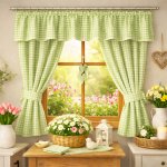 Kanafasový závěsový set 2x 150x150 cm + kanýr 40x300 cm Jarně zelená - 1cm – Zbozi.Blesk.cz