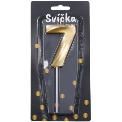 Wiky Dortová svíčka 7 zlatá – Zboží Dáma