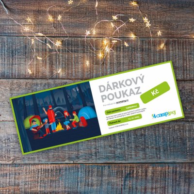 Voucher 4camping Elektronický dárkový poukaz Design poukazu: Kempování / Hodnota poukazu: 2000