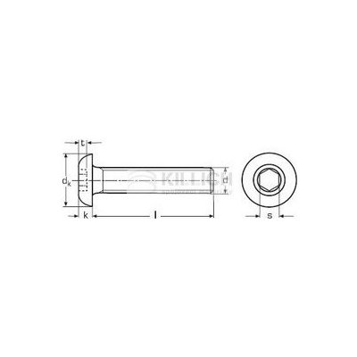 imbus M12x40 ZINEK 10.9 půlkulatá hlava ISO 7380-1 – HobbyKompas.cz