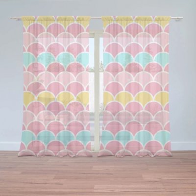 Sablio Záclony Barevné šupiny: 2ks 150x250cm – Zboží Mobilmania