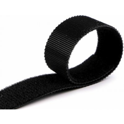 Nízkoprofilový suchý zip šíře 20 mm oboustranný, pro domácnost a zahradu - černá – Hledejceny.cz