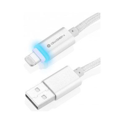 GoGEN LIGHTNL 100 MM02 USB/Lightning, 1m, oplétáný, stříbrný